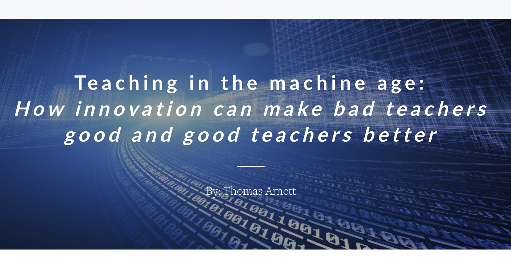 Teaching in the machine age