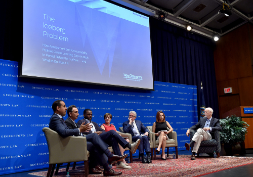 Policy makers and education leaders in a panel discussion for New Classrooms hosted event